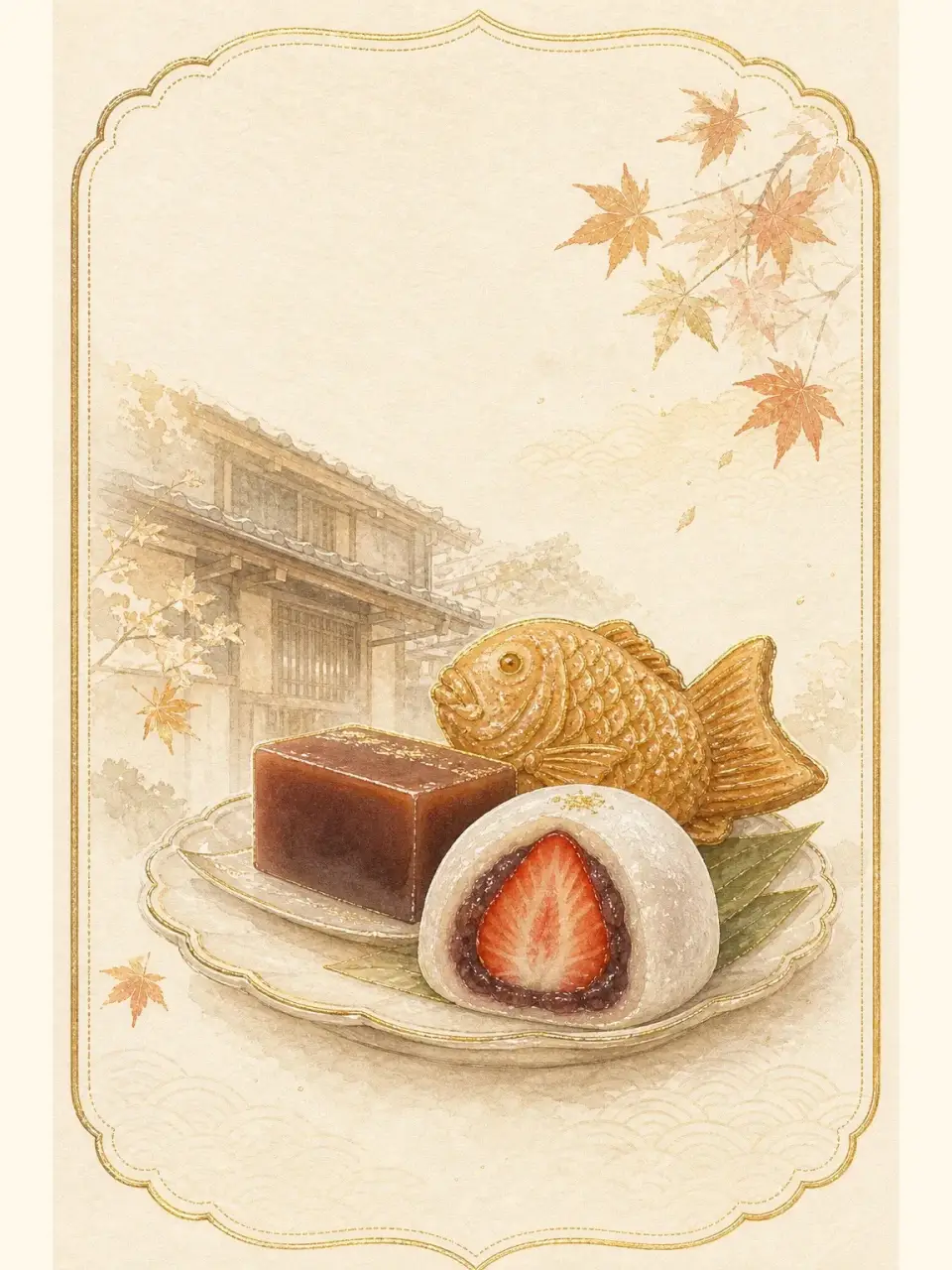 日本独立国家水彩金箔封面